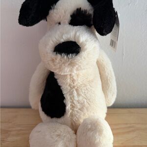 Jellycat Cream and Black Plush Dog Toy